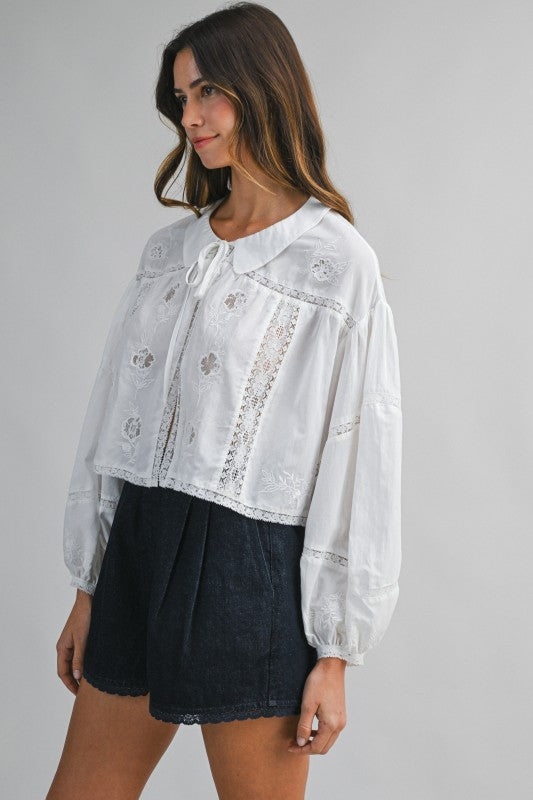 Dainty Darlin’ Lace Eyelet Top