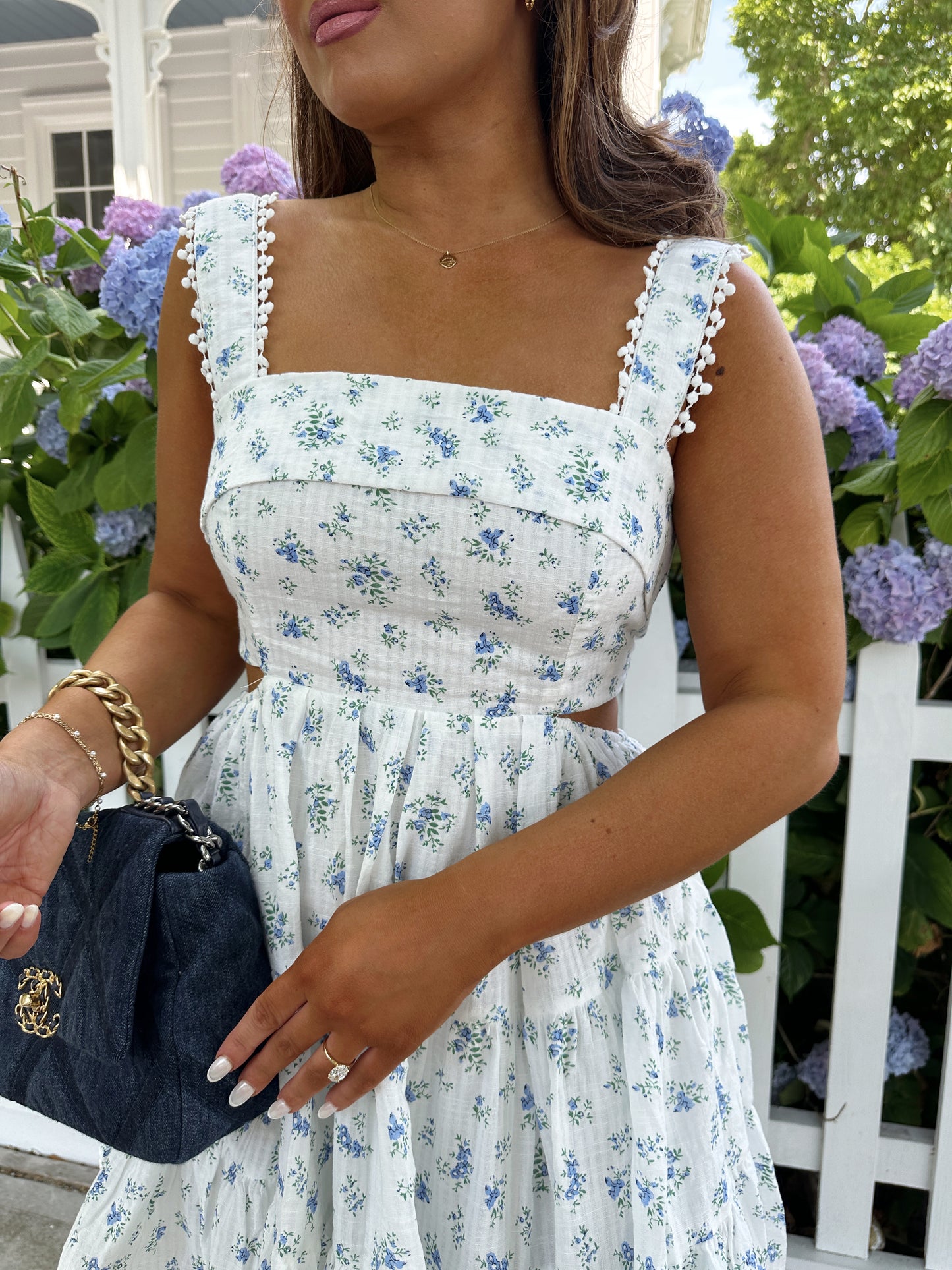 Floral Eyelet Cutout Mini Dress