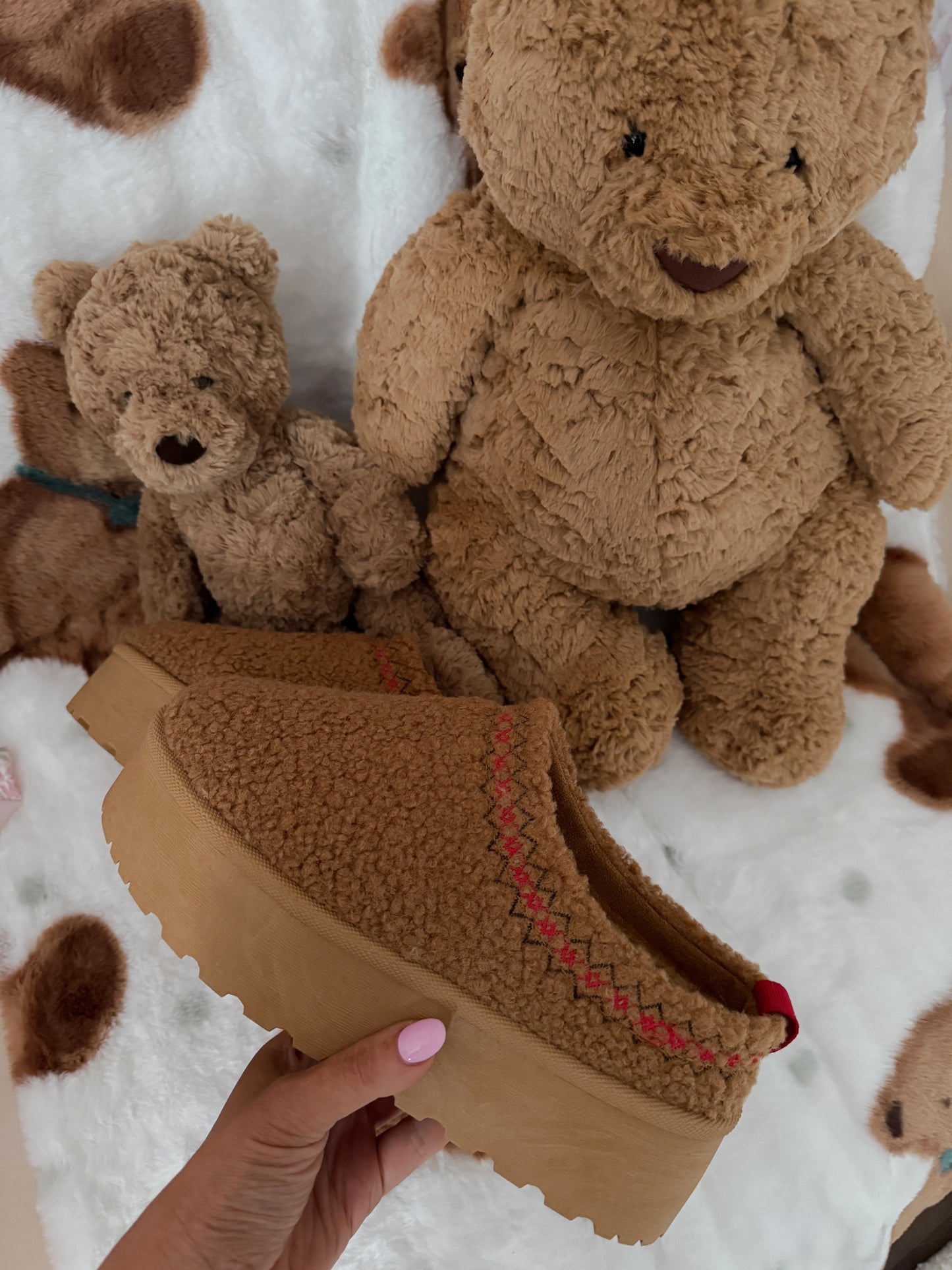Teddy Cozy Sherpa Platform Slippers