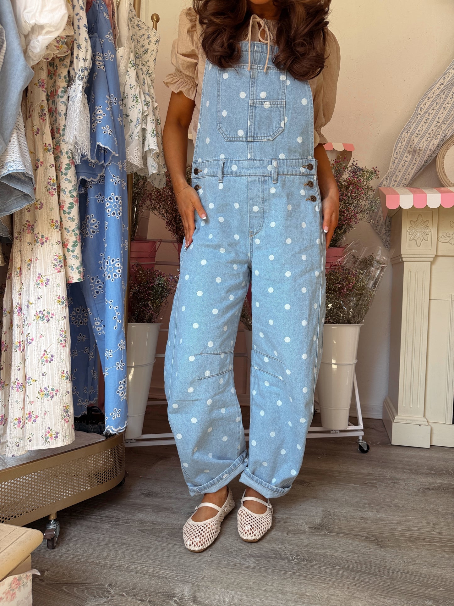 Denim Dot & Darling Barrel Overalls RESTOCK PRE ORDER MAY