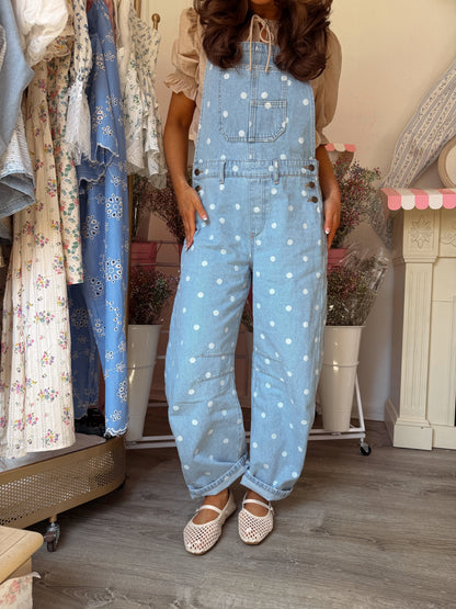 Denim Dot & Darling Barrel Overalls RESTOCK PRE ORDER MAY