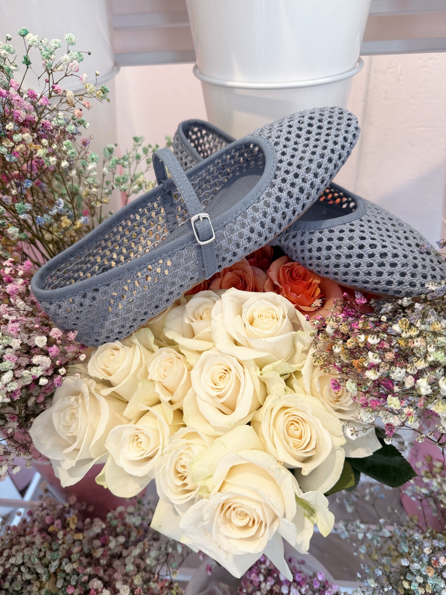 Meghan Mesh Flats (Denim)