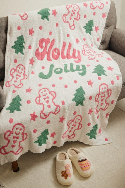 Holly Jolly Gingerbread Christmas Tree Blanket 🎄