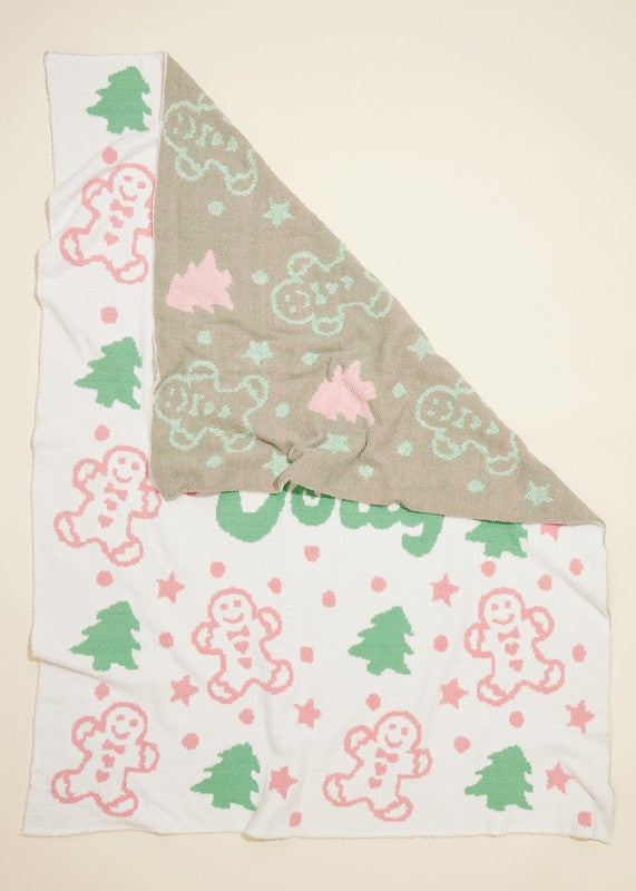 Holly Jolly Gingerbread Christmas Tree Blanket 🎄