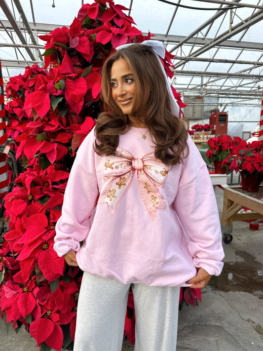 GINGERBREAD BOW Crewneck 🎀🤍