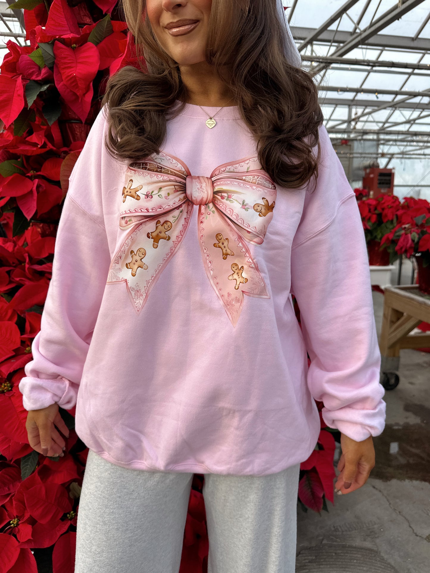 GINGERBREAD BOW Crewneck 🎀🤍