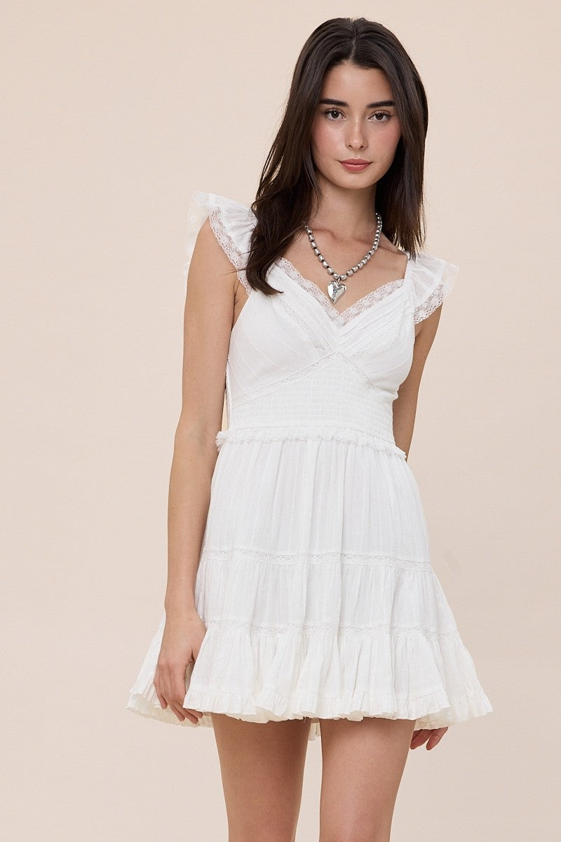 Darling Vintage Mini Dress (White)