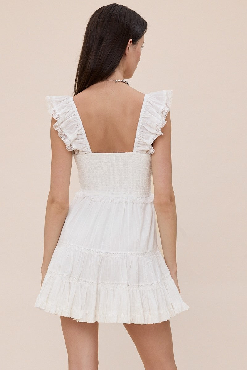 Darling Vintage Mini Dress (White)