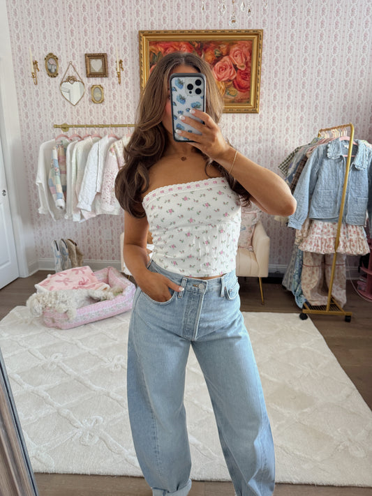 Cottage Chic Lace Tube Top