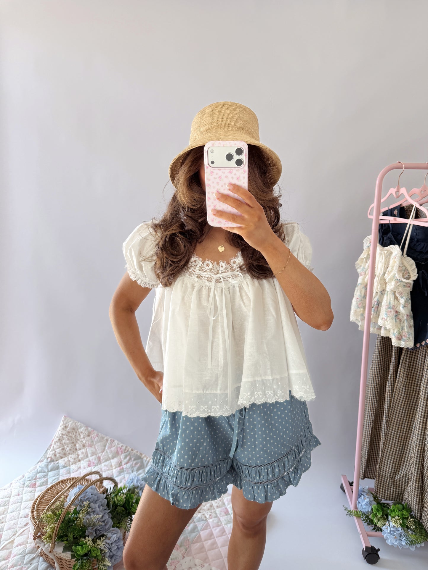 Denim, Dots, & Seashells Bloomer Shorts RESTOCK
