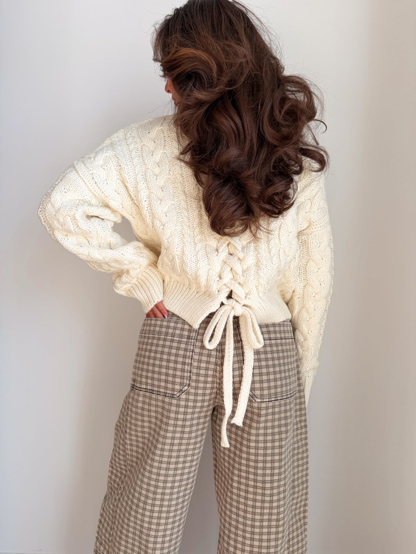 The Buttercream Cable Tie Sweater