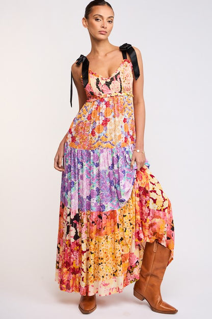 Ali Floral Lace Tie Maxi