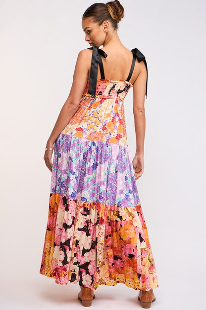 Ali Floral Lace Tie Maxi