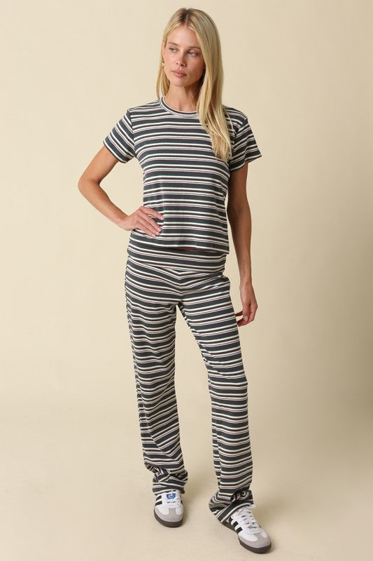 Olive Striped Babe Set PLEASE NOTE THIS IS OLIVE COLOR