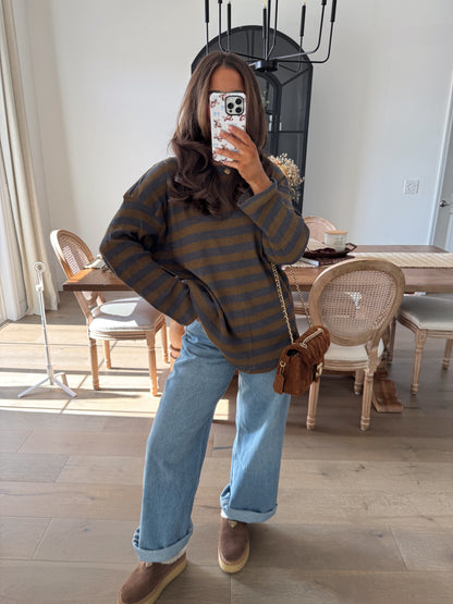 Willowmore Knit Top (Olive Charcoal)