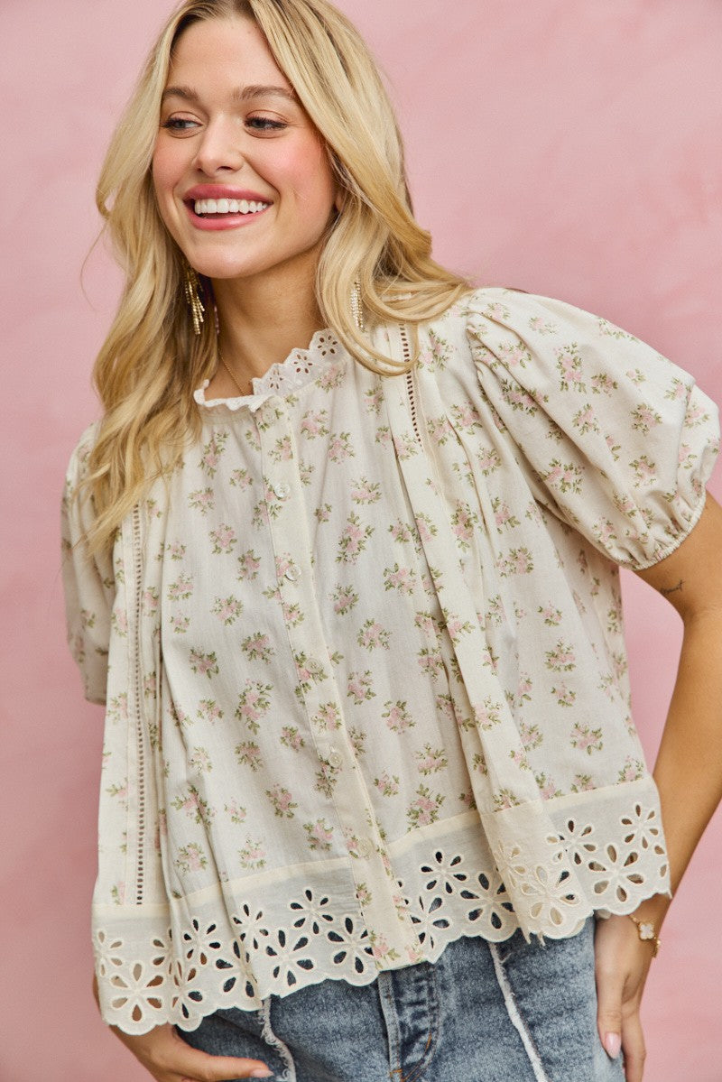 At The Sea Floral Top RESTOCK