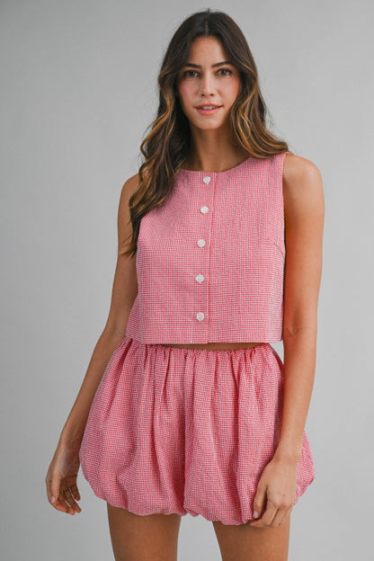 Ruby Gingham Bubble Set