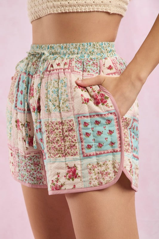 LoveShack Patchwork Quilted Floral Shorts 🎀