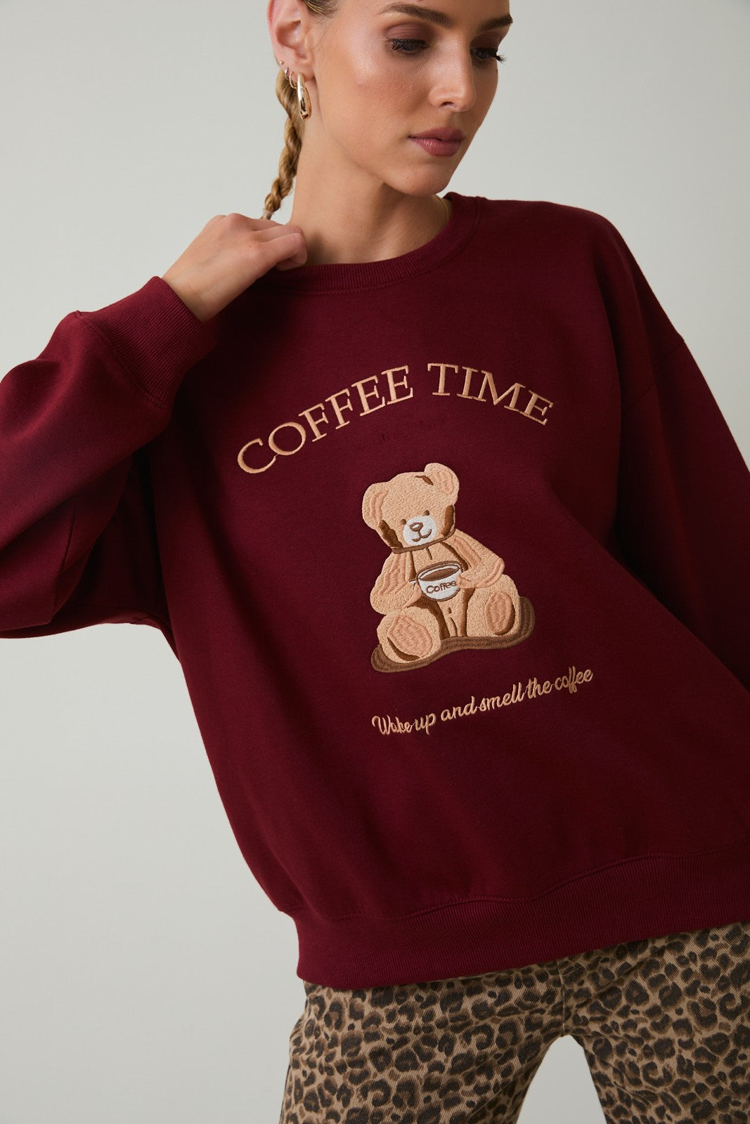 Brew Bear Burgundy Crewneck