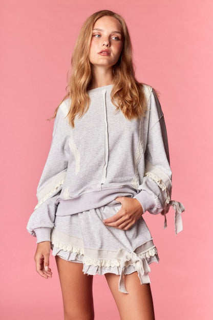 Darling Ribbons & Bows Grey Skort Set