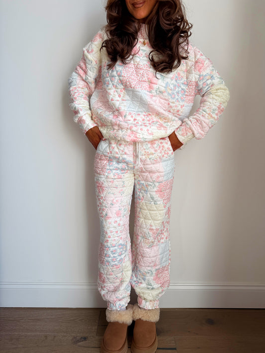 Cotton Candy Vintage Quilted Joggers