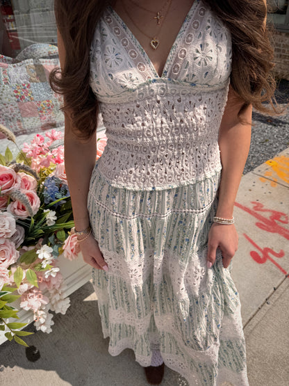 Darling By The Sea Maxi Dress (Vintage Blue Rose)