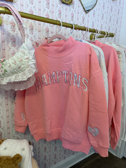 Hamptons Vintage Floral Custom Mockneck pink STORE EXCLUSIVE