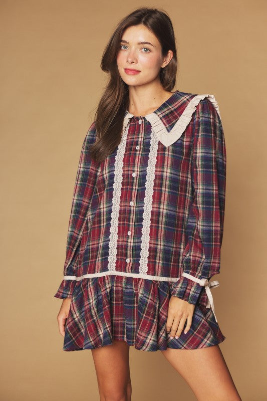 Holiday At The Manor Vintage Mini Dress