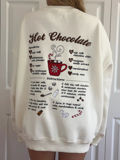 Hot Chocolate Recipe Crewneck (cream)