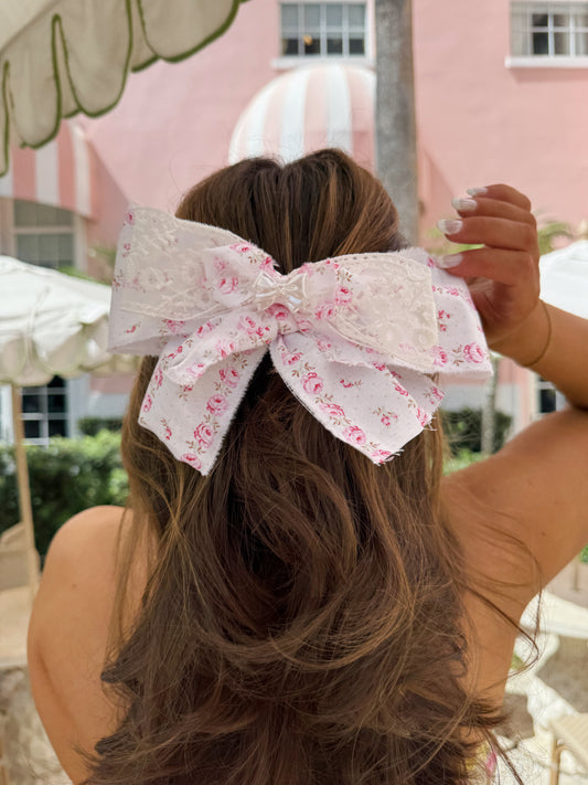 Shabby Chic Hair Barette Bow