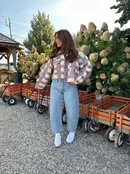 TEDDY PLAID POCKET FALL SHACKET