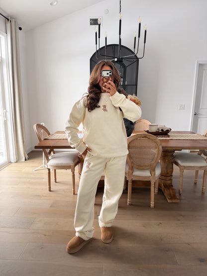 Teddy Beary Cozy Embroidered Sweatshirt