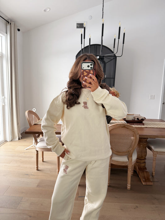 Teddy Beary Cozy Embroidered Sweatshirt