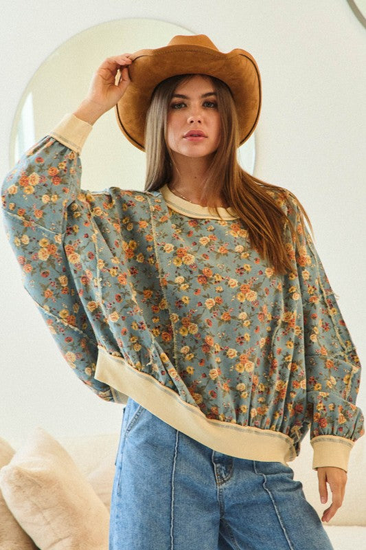 Pumpkin Pie Vintage Floral Top