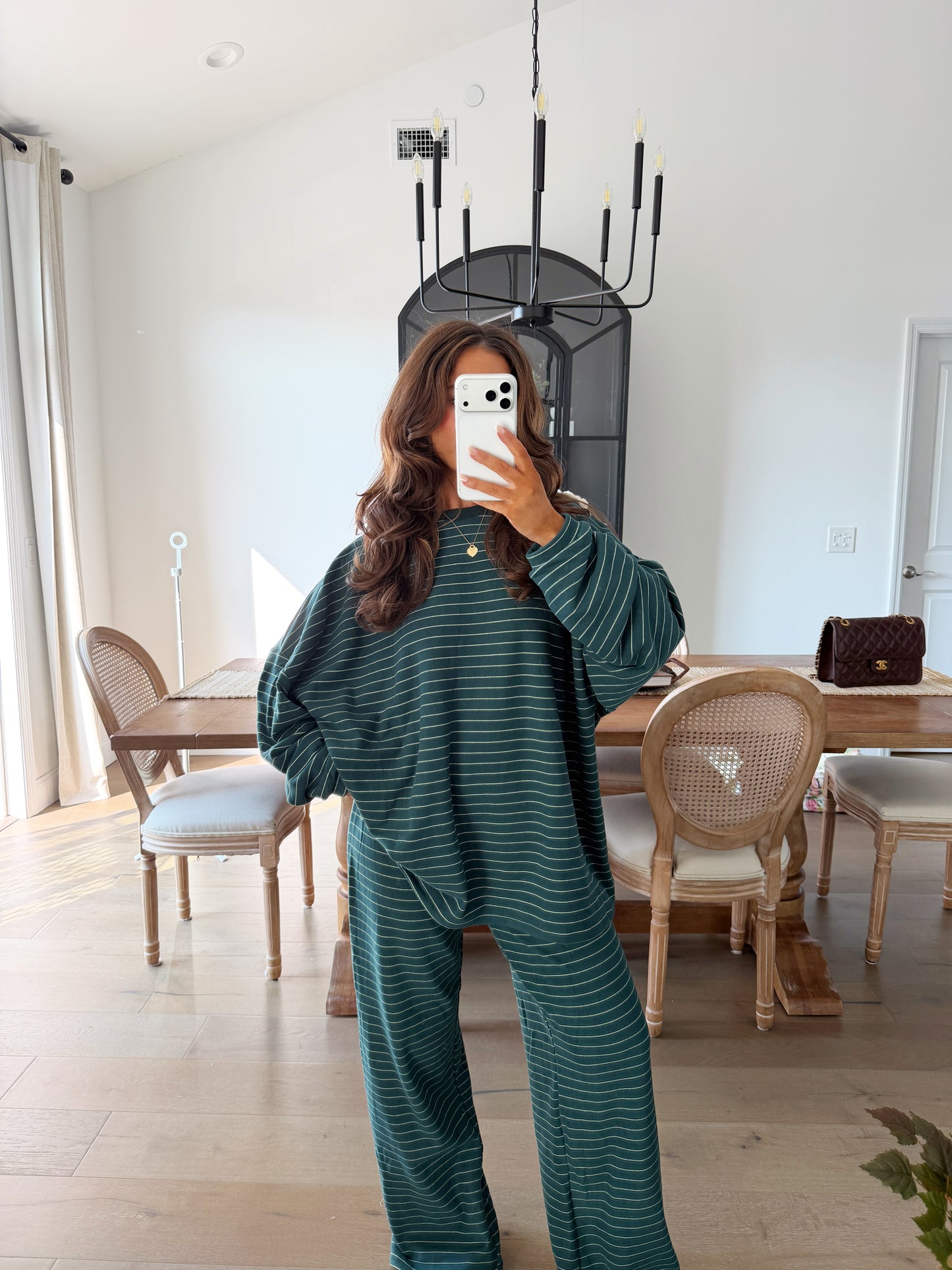 Sophie Striped Set (Hunter Green)