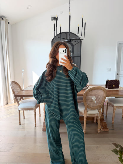 Sophie Striped Set (Hunter Green)