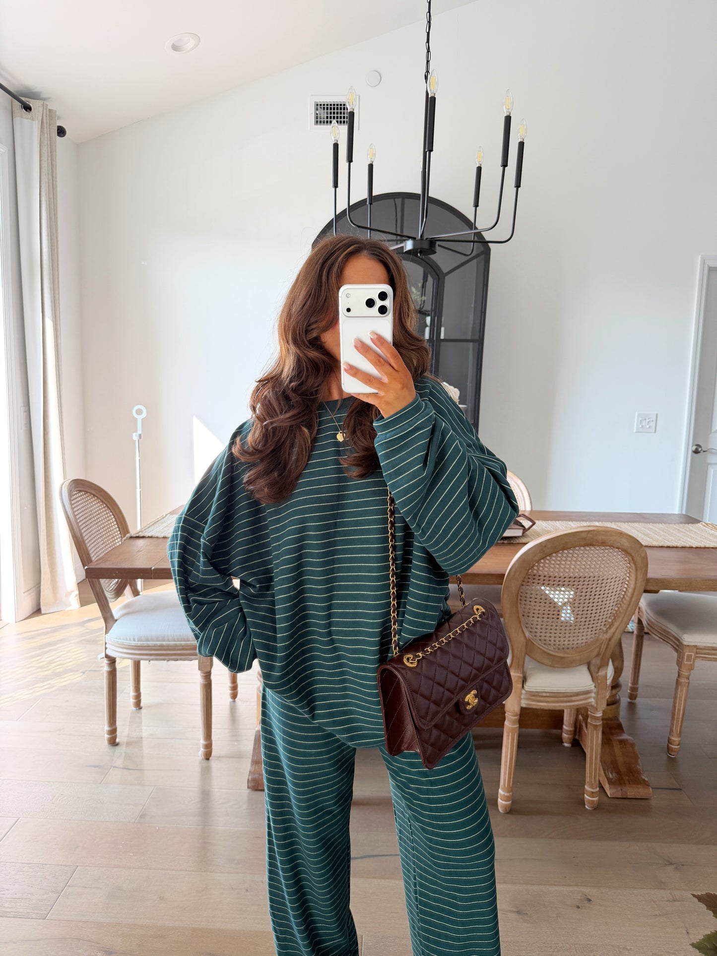 Sophie Striped Set (Hunter Green)