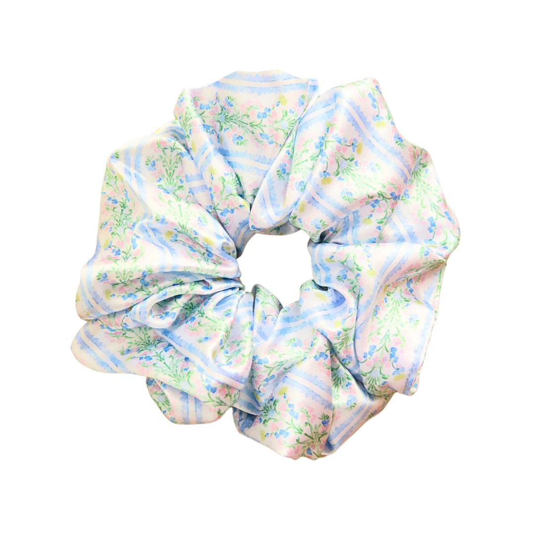 Vintage Garden Silk Jumbo Scrunchie