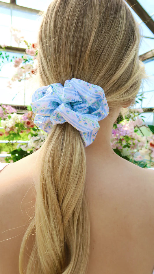Vintage Garden Silk Jumbo Scrunchie