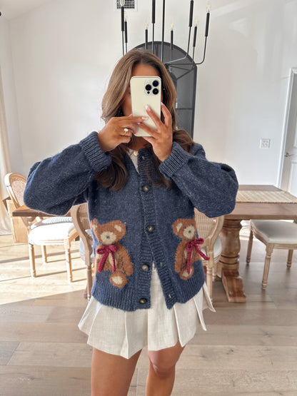 Teddy Bear Cardigan Navy  🧸 PRE-ORDER