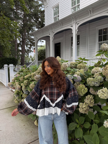 Willow Vintage Floral YDS X POL EXCLUSIVE Top (Midnight/Chocolate) SHIPS PRE-ORDER  3rd RESTOCK RE-CUT