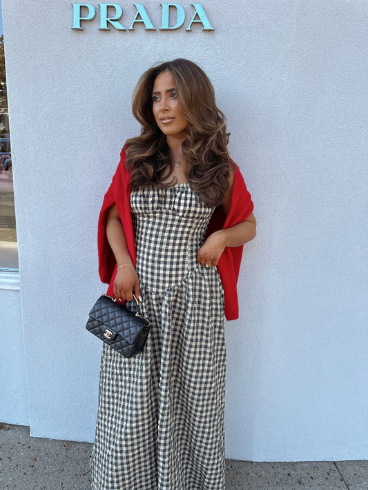 Gingham Drop Waist Dress