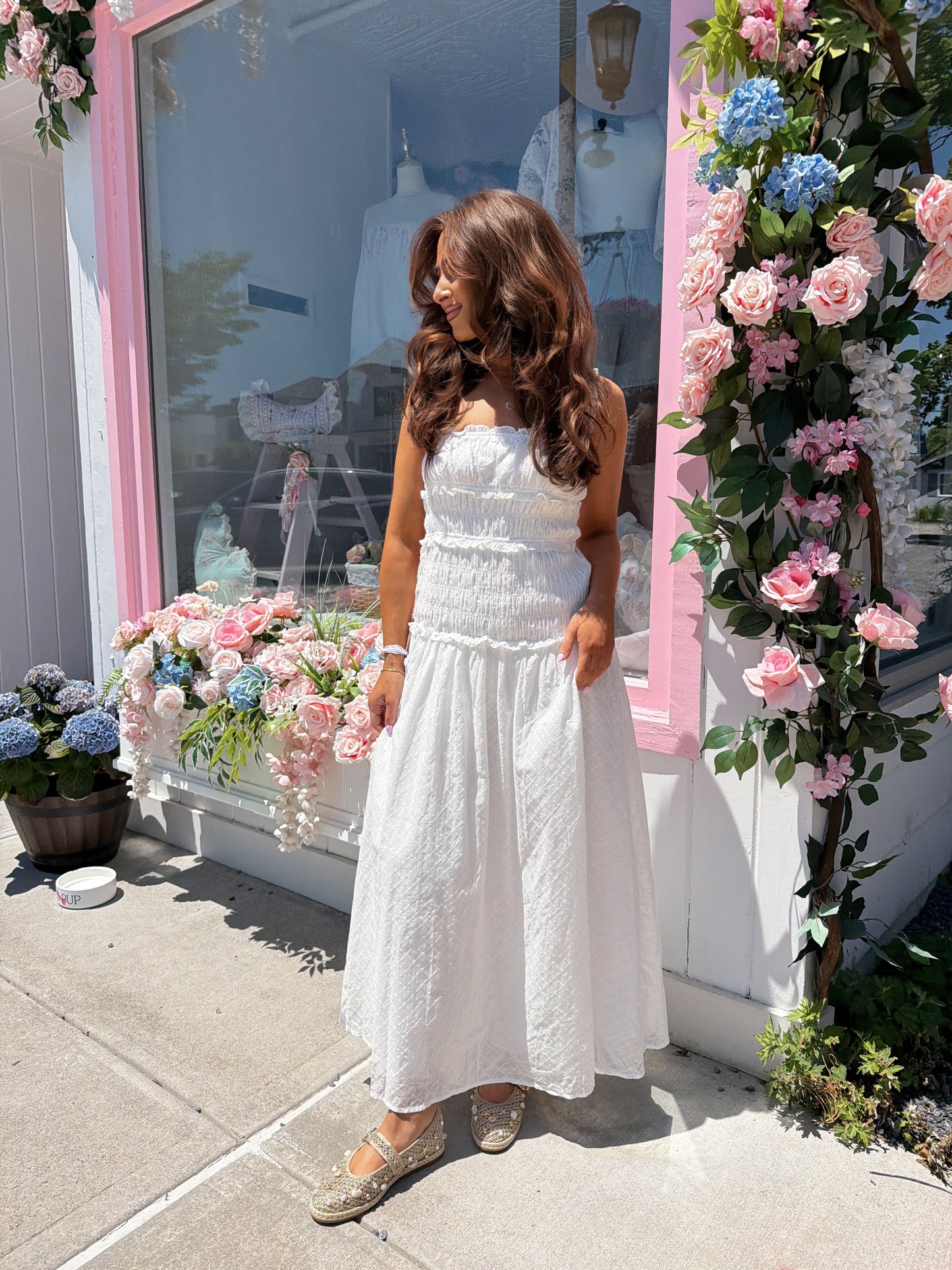 Eyelet Twirl Maxi Dress