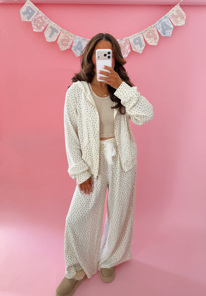 Rosé Garden Lace Lounge Pant (cream)