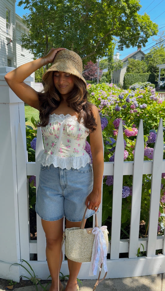 Hamptons Summer Floral Lace Top