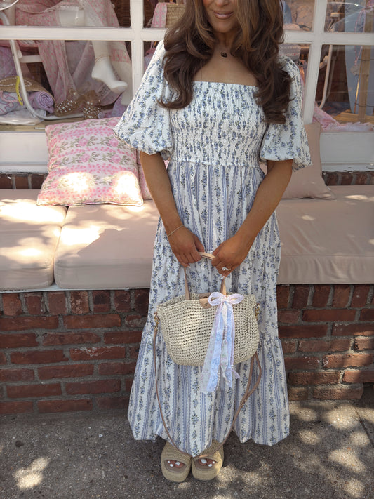 Cottage Rose Puff Sleeve Maxi Dress