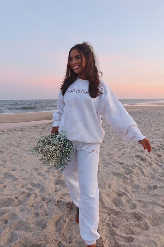 God is Good embroidered set in Mocha