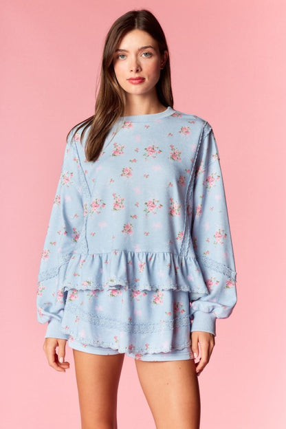 Blue Roses Skort Set