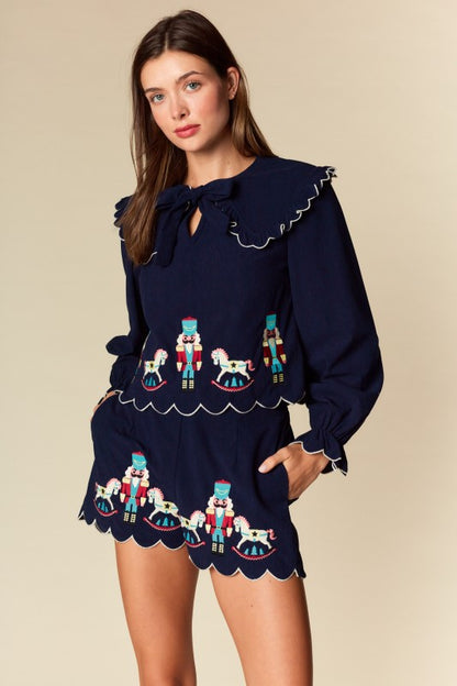 Radio City Clara Short Set (Navy)