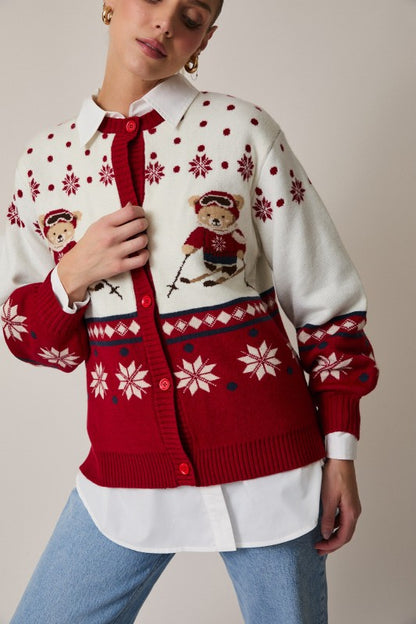 BEARY Cozy Ski Lodge Cardigan